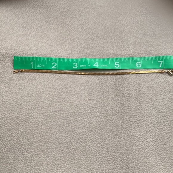 Gold Herringbone Chain Bracelet 7" - Picture 5 of 5